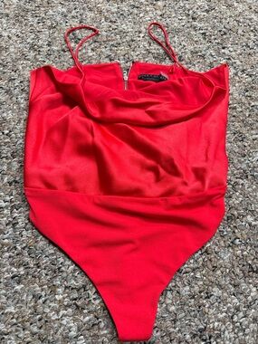 Alice and Olivia Red One-Piece Body Suit